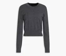 Mélange cashmere-blend sweater - Gray