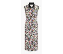 Floral-print French terry midi dress - Multicolor