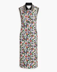 Anna Sui Floral-print French terry midi dress - Multicolor Multicolor