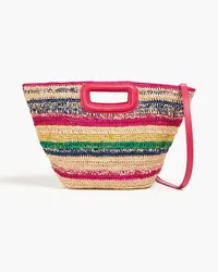 Maje Striped raffia tote - Pink Pink