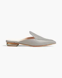 Nicholas Kirkwood 18mm Beya pebbled-leather slippers - Gray Gray