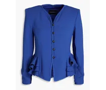 Ruffled crepe jacket - Blue