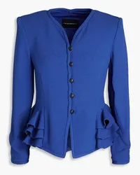 Emporio Armani Ruffled crepe jacket - Blue Blue