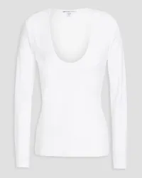 James Perse Cotton-blend jersey top - White White