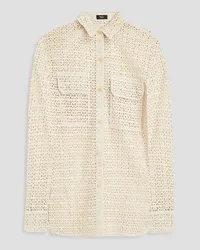 Theory Broderie anglaise cotton shirt - White White