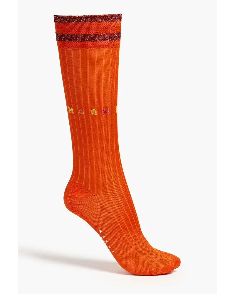 Marni Metallic knitted socks - Orange Orange