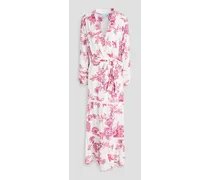 Wisteria floral-print woven maxi dress - White