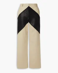 Peter Do Two-tone leather straight-leg pants - White White