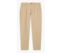 Beck tapered linen-twill chinos - Neutral