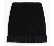 Ruffled cloqué jersey mini skirt - Black