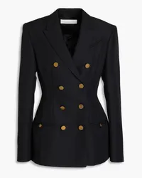 Philosophy Di Lorenzo Serafini Double-breasted grain de poudre blazer - Black Black