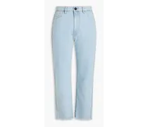 Emma frayed faded high-rise kick-flare jeans - Blue