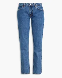 RE/DONE 70s distressed low-rise straight-leg jeans - Blue Blue