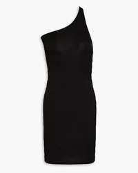 Louisa Ballou One-shoulder cutout jersey mini dress - Black Black