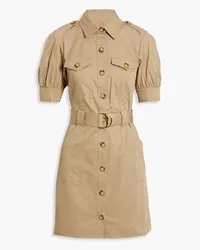 Derek Lam Echo cotton-blend twill mini shirt dress - Neutral Neutral