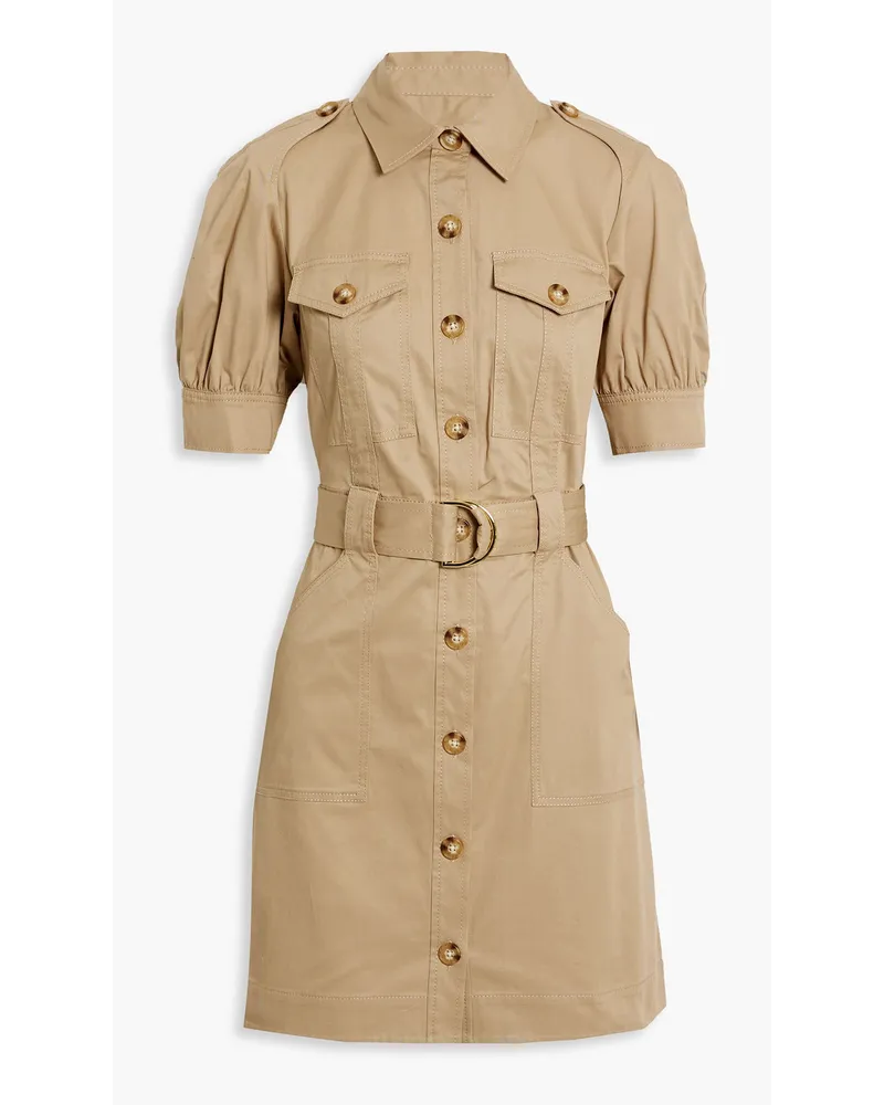 Derek Lam Echo cotton-blend twill mini shirt dress - Neutral Neutral