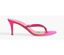 Crystal-embellished suede sandals - Pink