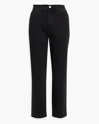 DL1961  Sydney cropped high-rise tapered jeans - Black Black