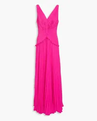 Zac Posen Pleated crepe maxi dress - Pink Pink