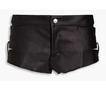 Spartan cutout coated denim shorts - Black