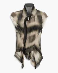 Rick Owens Tie-dyed silk-voile top - Green Green