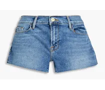 Le Cut Off frayed denim shorts - Blue
