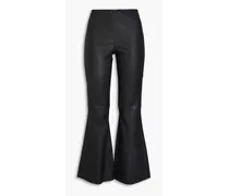 Evyline leather flared pants - Black