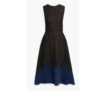 Dégradé silk-blend cloqué midi dress - Blue