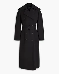 Balenciaga Belted wool and cotton-blend gabardine trench coat - Black Black