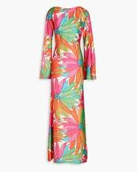 Ronny Kobo Lanora floral-print jersey maxi dress - Pink Pink