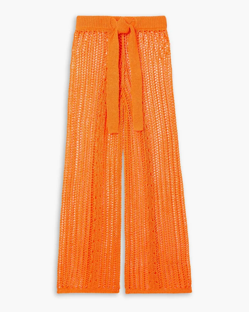 Cult Gaia Aadya crochet-knit wide-leg pants - Orange Orange