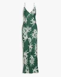 Rag & Bone Larissa floral-print silk-blend charmeuse maxi slip dress - Green Green