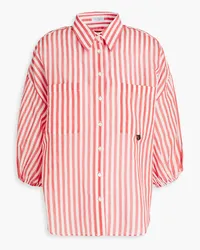 Brunello Cucinelli Striped cotton and silk-blend shirt - Red Red