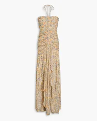 Veronica Beard Lucine paisley-print silk crepe de chine halterneck maxi dress - Yellow Yellow