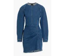 Lenay pleated denim mini dress - Blue