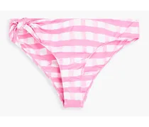 Vichy knotted gingham low-rise bikini briefs - Pink