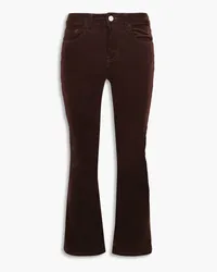 Frame Denim Le Crop Mini Boot cropped cotton-blend corduroy bootcut pants - Brown Brown