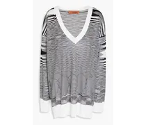Space-dyed silk sweater - White