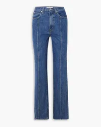 SLVRLAKE London pintucked high-rise straight-leg jeans - Blue Blue