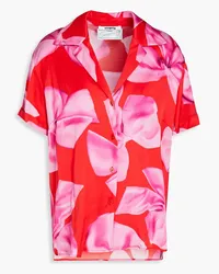 Vivetta Printed satin-crepe shirt - Red Red