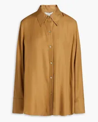 Vince Silk-blend twill shirt - Brown Brown