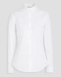 RED Valentino Pussy-bow cotton-blend poplin shirt - White White