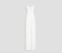 Masa knotted pleated crepe wide-leg jumpsuit - White
