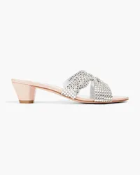 Gina Deitrich crystal-embellished patent-leather mules - Pink Pink