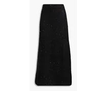 Sequin-embellished knitted maxi skirt - Black