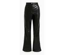 Faux leather straight-leg pants - Black