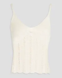 NAADAM Pointelle-knit cotton, linen and silk-blend tank - White White