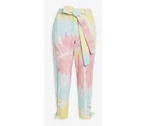 Tao lace-up detailed tie-dyed high-rise tapered jeans - Multicolor