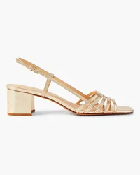 Reformation Eleonora metallic leather slingback sandals - Metallic Metallic