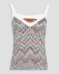 Missoni Intarsia-knit cotton-blend top - White White